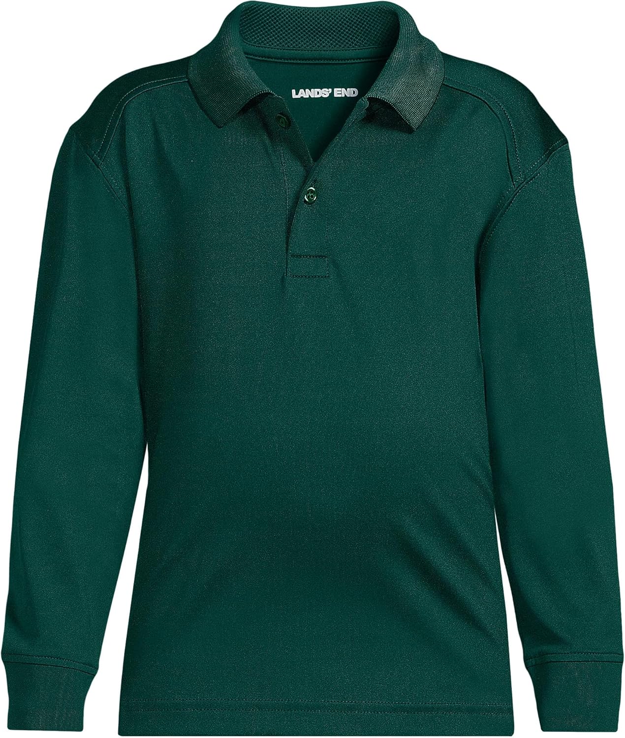 Lands' End School Uniform Kids Long Sleeve Rapid Dry Polo Shirt