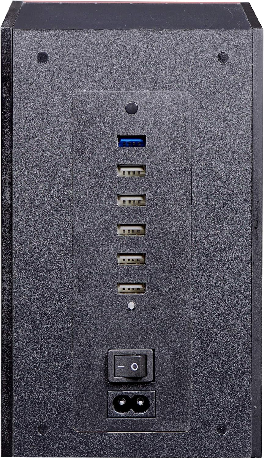 New Wave Toys RepliTronics Arcade Change Machine USB-C (x2) and USB-A (x4) Charging Station, Retro Desktop Office Hub for Multiple Devices, Classic Wood Panel