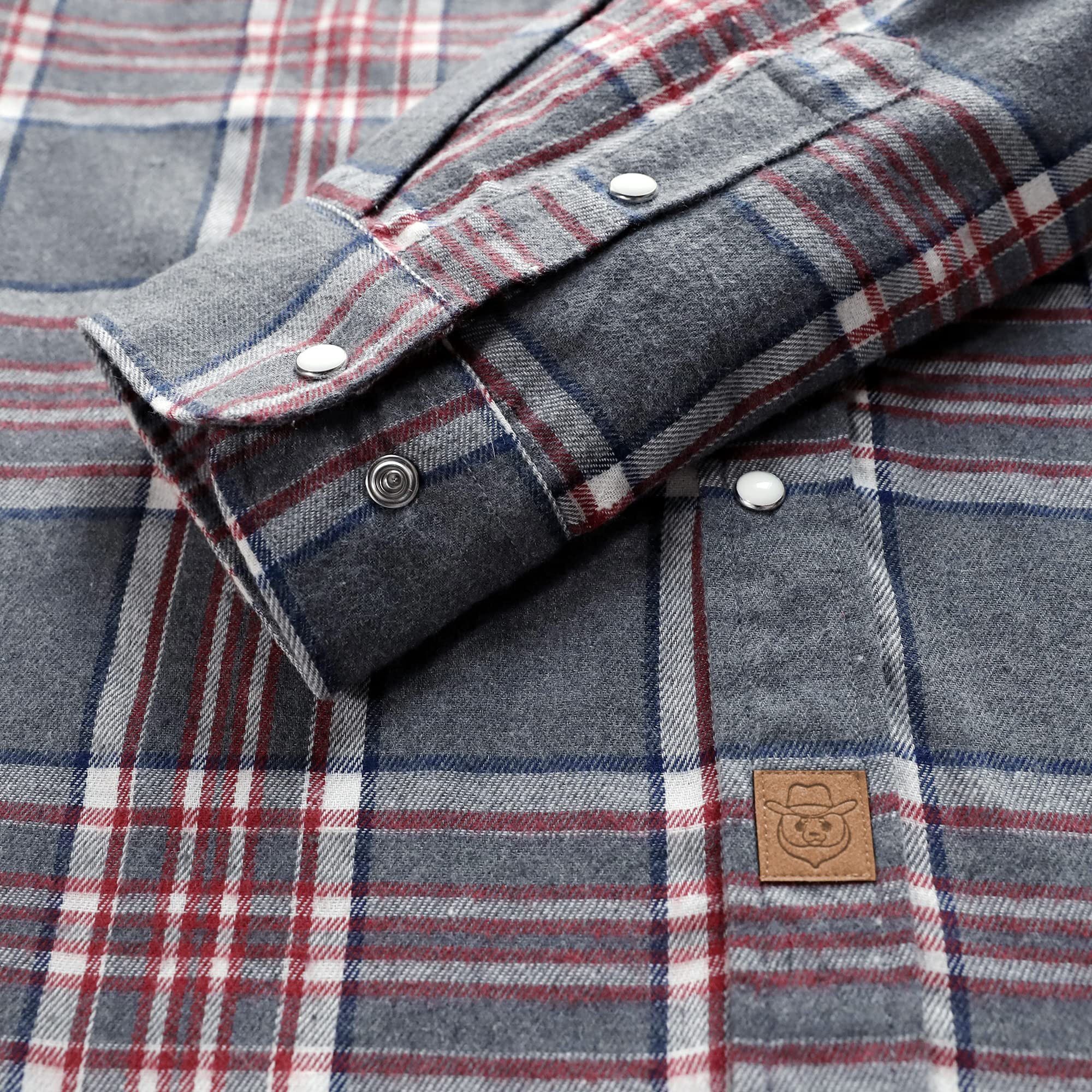 Dubinik® Camicia Flanella Uomo Invernale Camicia Uomo Flanella Cotone Western Cowboy con Bottone Automatico Vintage Quadri