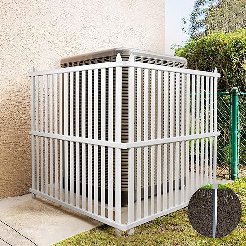 Pantalla de privacidad para aire acondicionado al aire libre, 48 pulgadas de ancho x 48 pulgadas de alto, valla de privacidad de vinilo para basura,