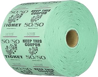 Green 50/50 Raffle Tickets : roll of 1000