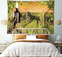 Vista 125 de Ambesonne Tapiz de naturaleza, silueta de oso salvaje en el bosque de la selva en la noche oscura, ilustración para colgar en la pared para Verde