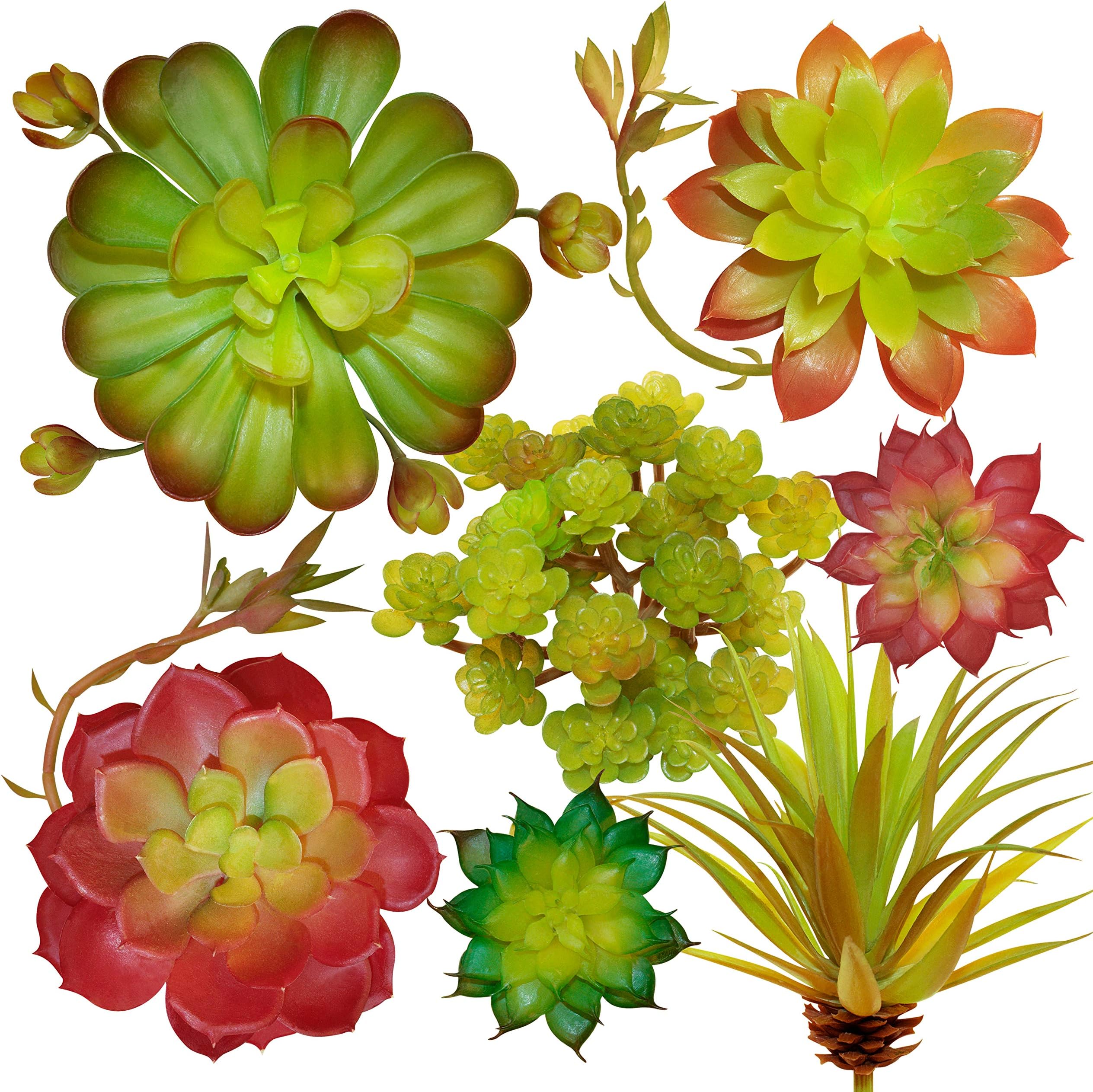 Artificial Succulent Plants Fake Succulents - 7 Face Succulent Plants Unpotted - Lifelike Artificial Succulents Plants- Create Faux Plants Arrangements Cactus Decor Succulent Face Plants Decoration