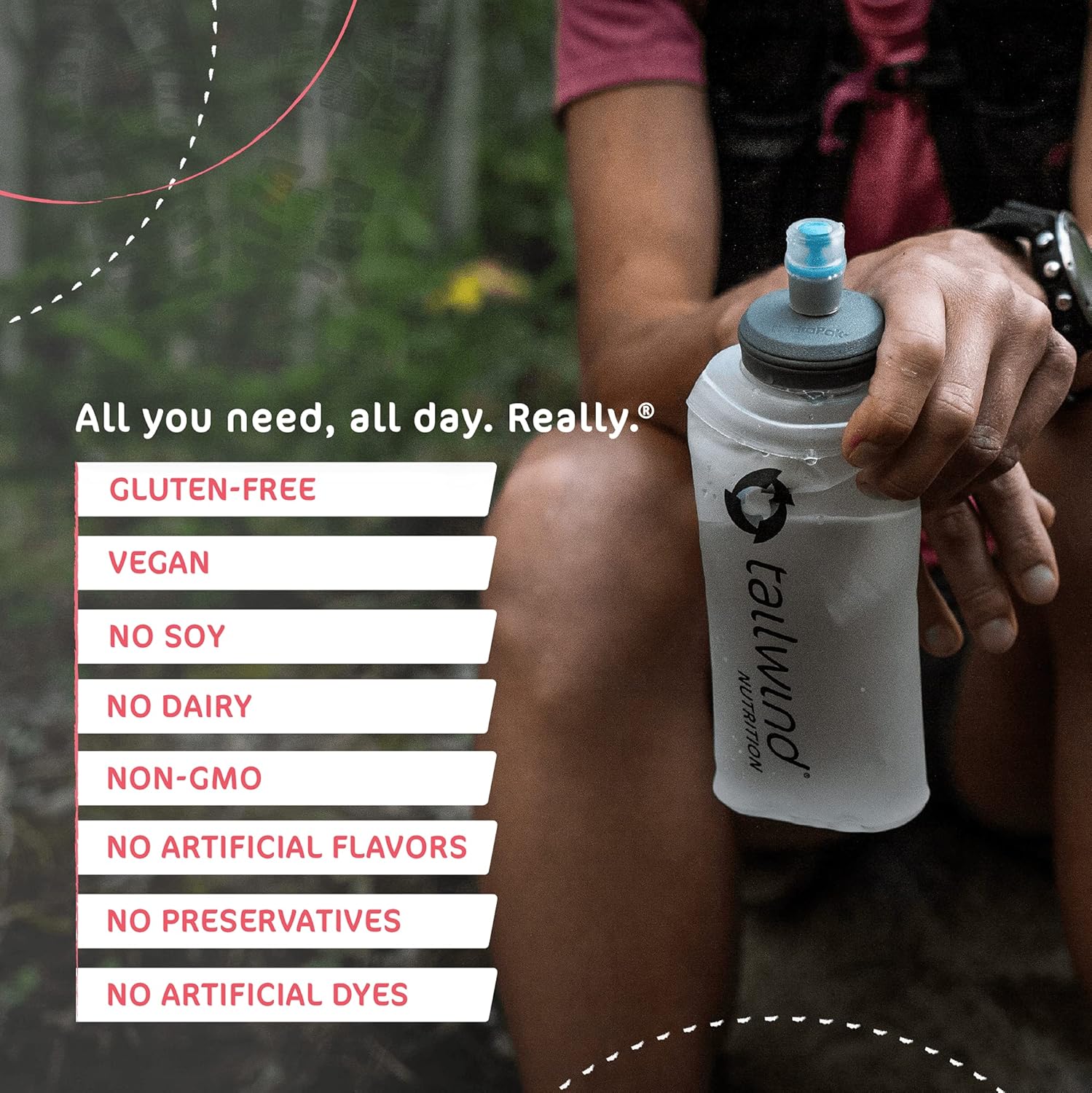 Tailwind Nutrition Endurance Fuel, Caffeine Drink Mix with Electrolytes, Non-GMO, Free of Soy, Dairy, and Gluten, Vegan Friendly, Tropical Buzz, 50 Servings : Everything Else