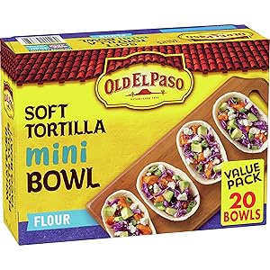 Old El Paso, Soft Taco Boats, Mini Flour Tortilla Bowls, 20 ct, 8.5 oz