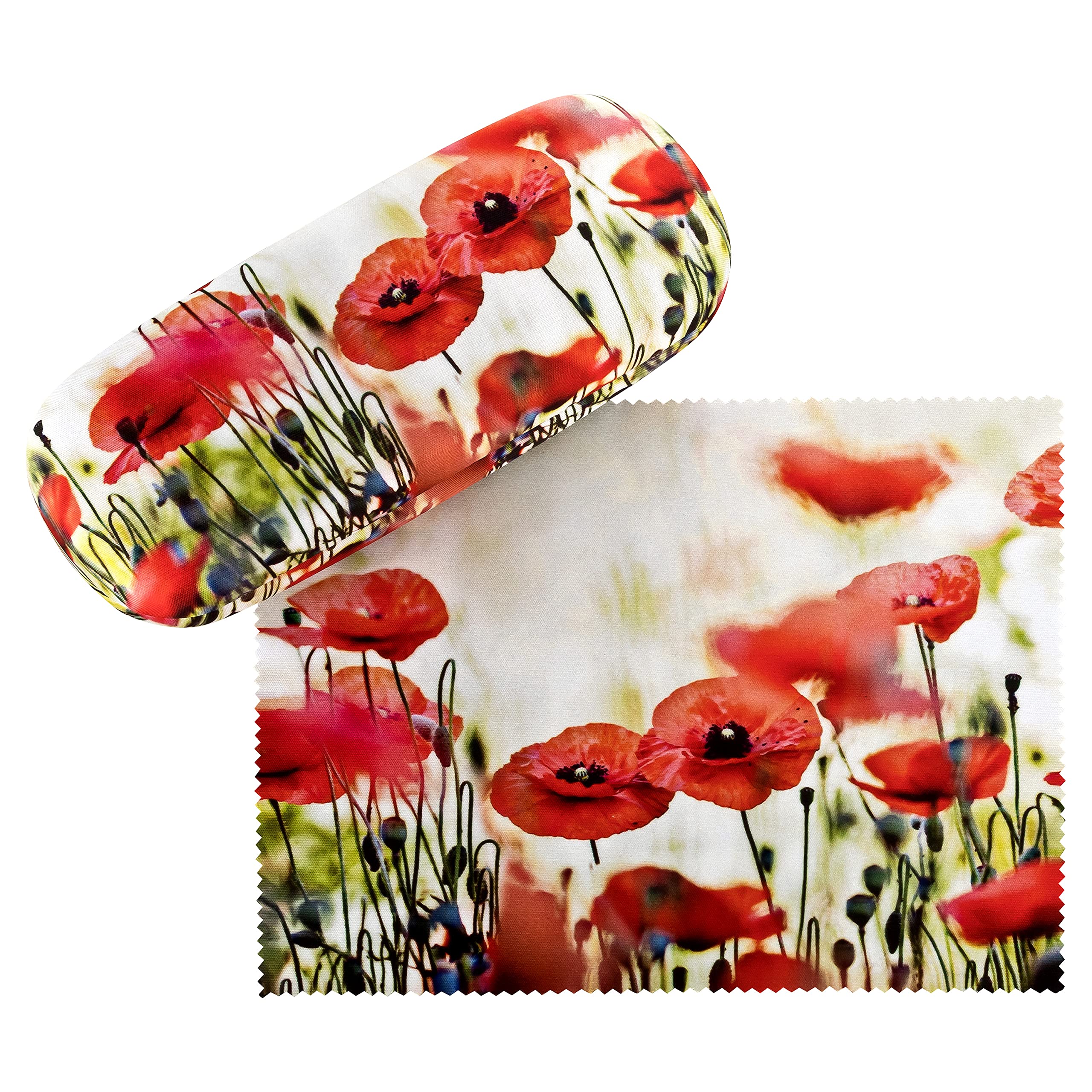 Von Lilienfeld Women's Multicolour Classes Case Poppies Blossom Flower Present Cleaning Cloth Spectacle Cases Lightweight Stable