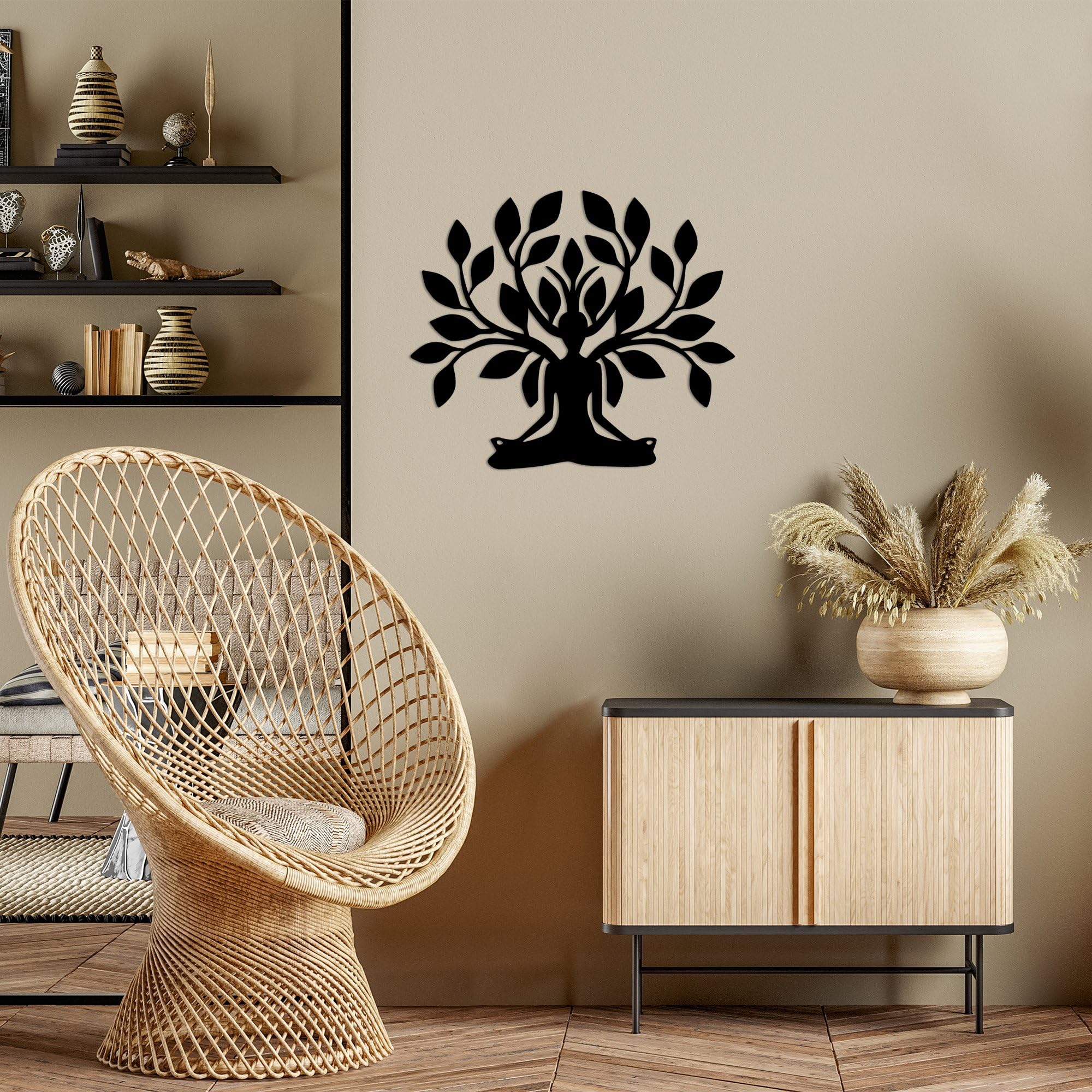 Art mural unique en métal noir pour créer une ambiance cosy dans votre chambre