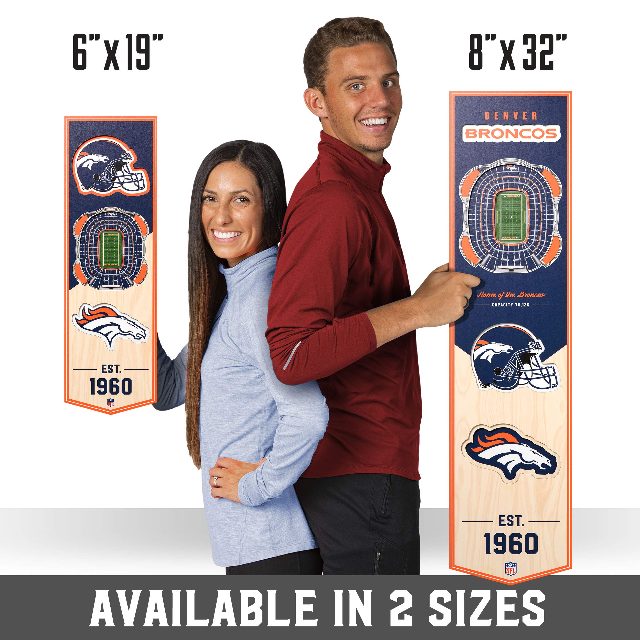 YouTheFan Bandera de Estadio 3D de la NFL, 6 x 45 cm