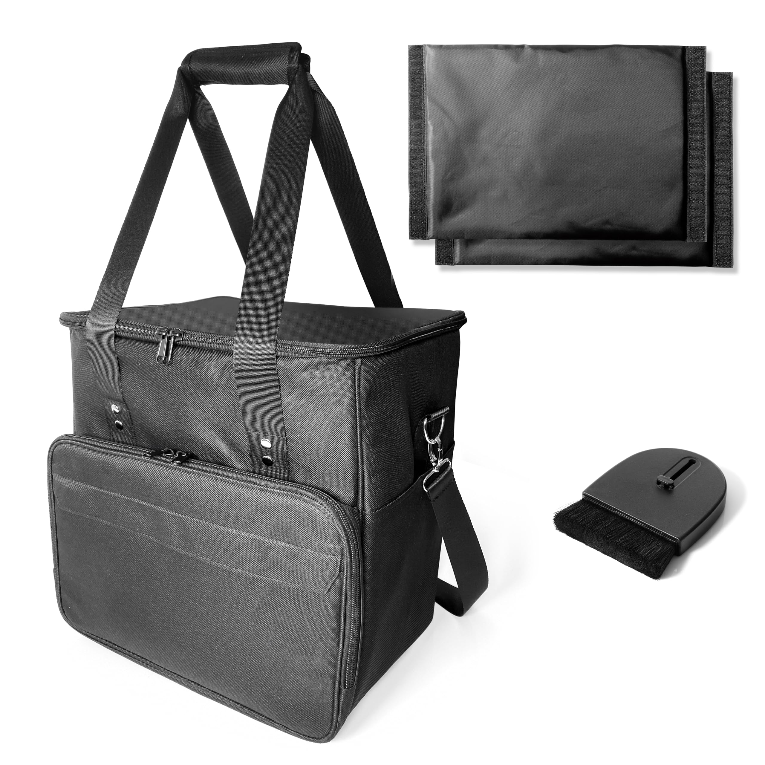 Bolsa de transporte de discos de vinilo para álbumes de 12 pulgadas o LPs, estuche de almacenamiento de viaje con divisores para hasta 60 discos de colección