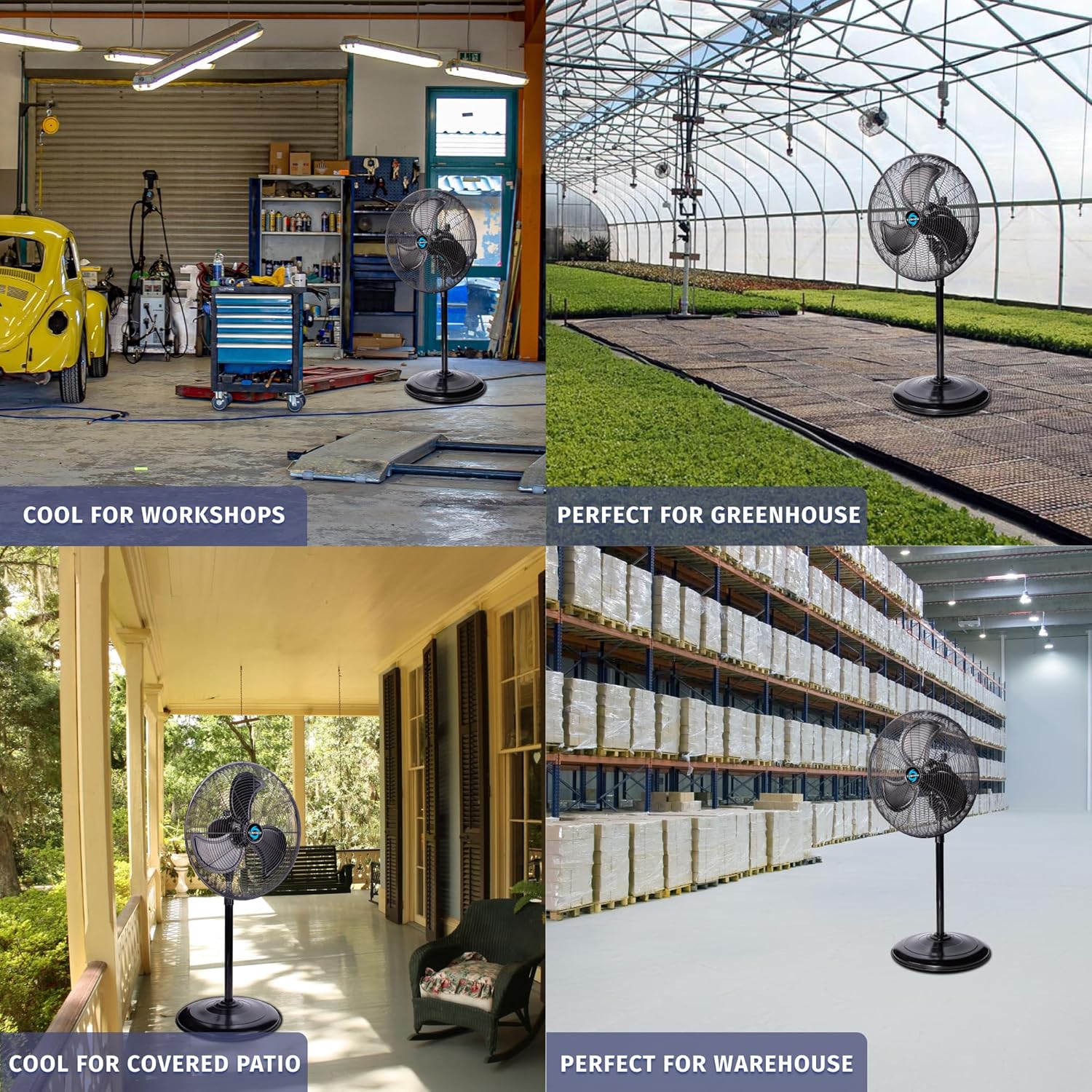 Tornado 20'' High Velocity Oscillating Pedestal Fan – 5250 CFM, Water-Resistant, Heavy Duty Metal Stand Fan for Commercial & Industrial Use