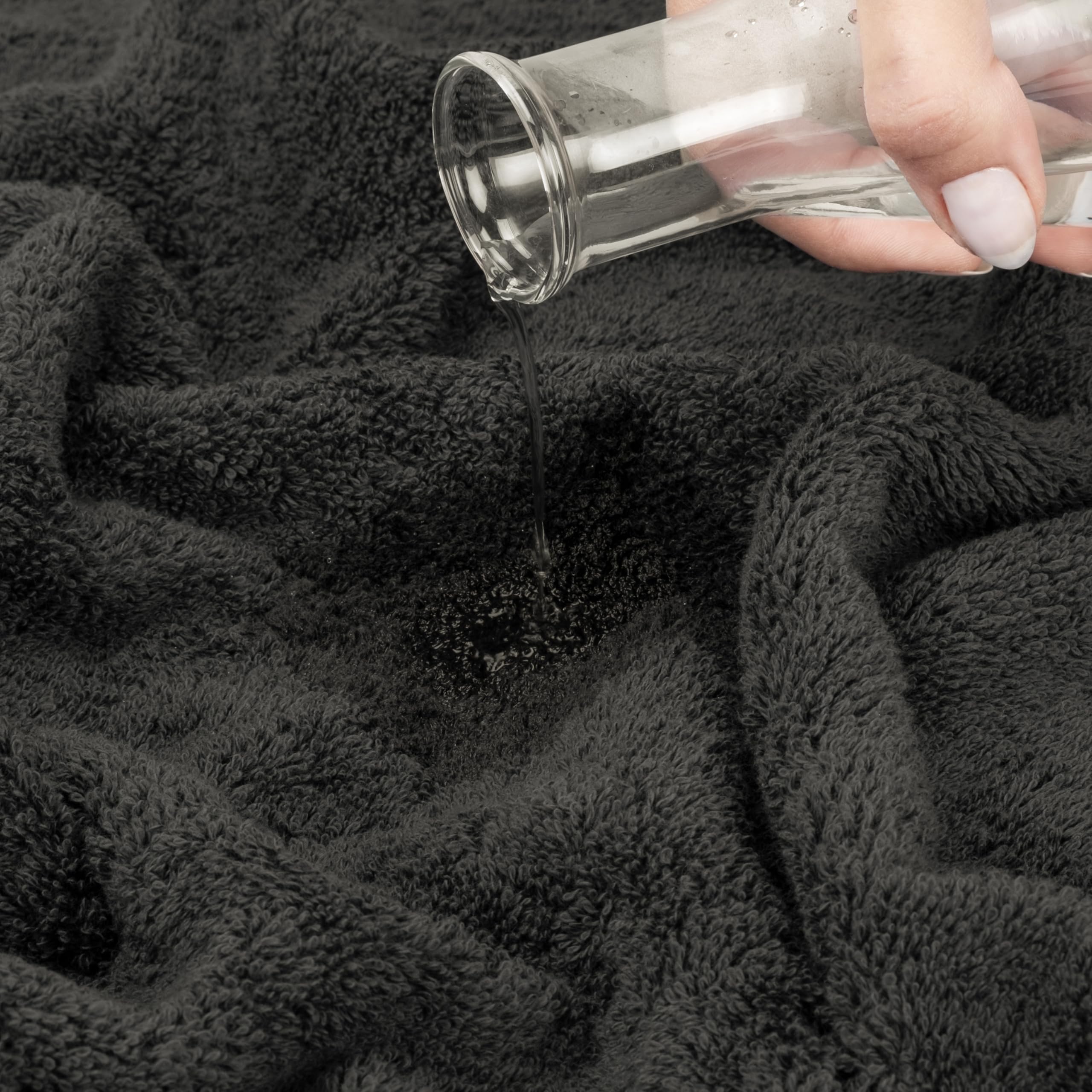 Hammetex 6er Handtücher Set – 2 Badetücher 70x140 cm & 4 Handtücher 50x100 cm – 100% Baumwolle Frottier – Oeko-TEX Zertifiziert – Weich, Saugstark - mit Aufhänge, Anthrazit