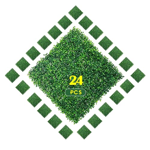 Ogrmar 24 PCS 20"x20" Artificial Boxwood Panels Topiary Hedge Plant,
