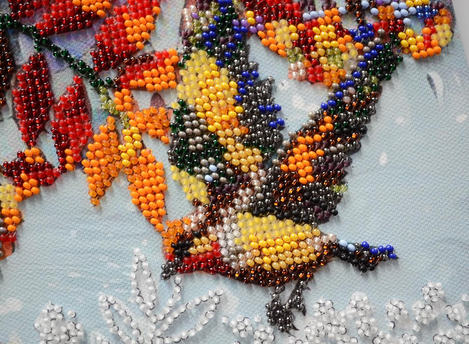 Wizardi Bead Embroidery Kit - Under the Viburnum. Colorful Beads, Beading Needles. DIY Kit. Embroidery for Beginners. Home Decor. AB-922 Abris Art