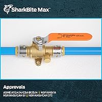 Vista 6 de SharkBite Válvula de bola máxima de 1/2 pulgada con ventilación de drenaje y pestaña de montaje, empuje para conectar accesorios de plomería