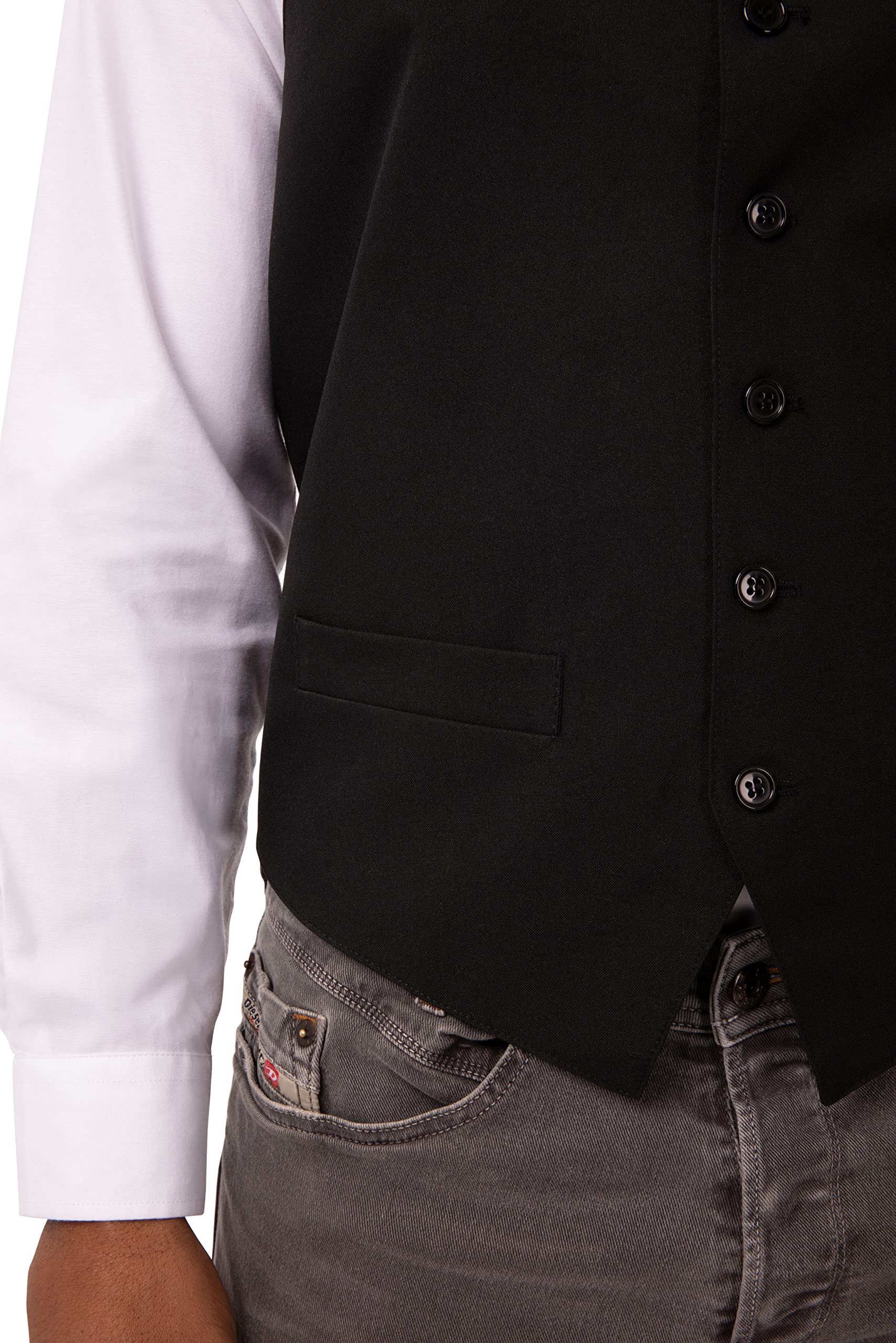 Chaleco Esencial De Chef Para Hombre Chef Works - 100% Poliéster, Forrado, Con Múltiples Bolsillos