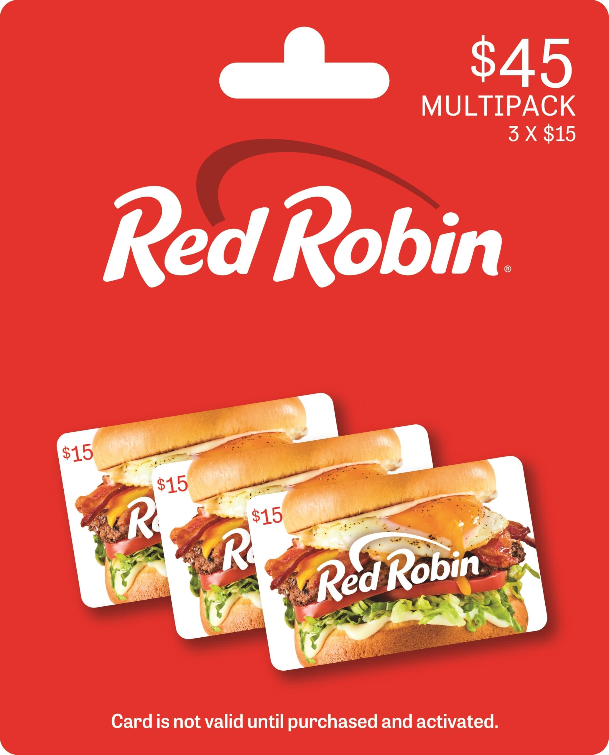 Red Robin Physical Gift Cards (Multipack of 3 x $15) - $45