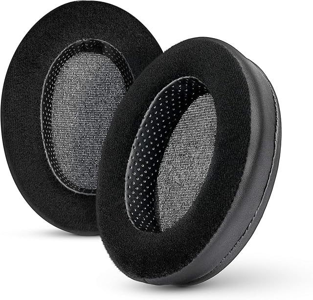 Brainwavz Hybrid Memory Foam Earpad - Black PU/Velour - Suitable For Large Over The Ear Headphones