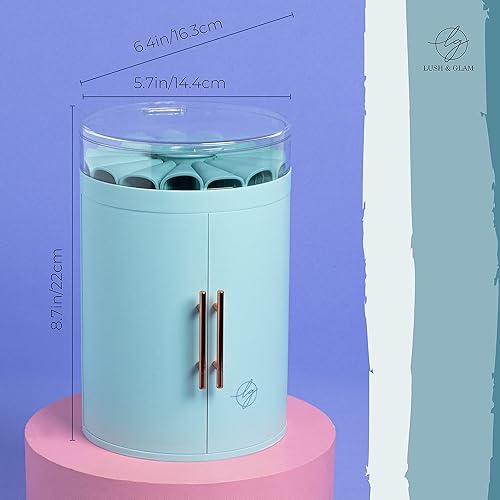 Miniatura 2 de Exuberante y glamoroso organizador de joyas, exquisita caja de joyería de pie con puertas dobles y cuatro cajones, caja organizadora para tocador,