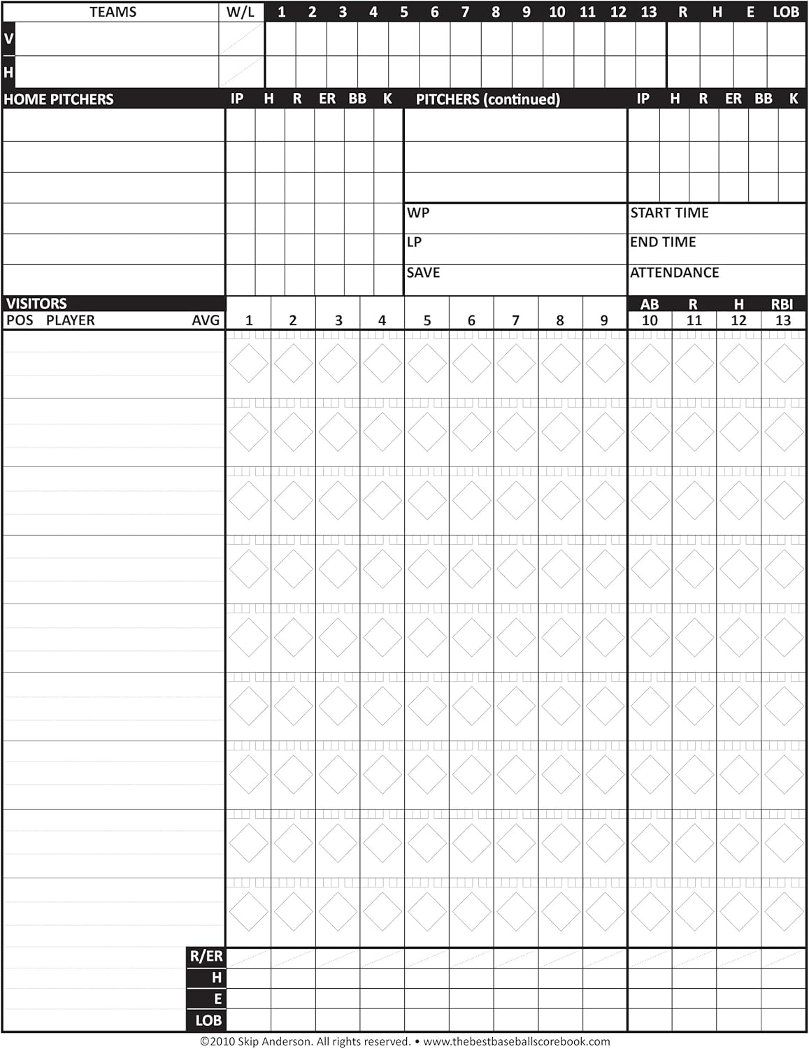 The Serious Observer's Baseball Scorebook