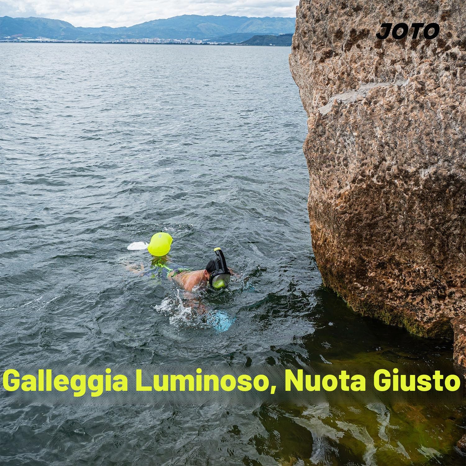 JOTO Boa da nuoto ad alta visibilità, galleggiante, con cintura regolabile in vita, per nuotatori in acque libere, triatleti, kayaki, snorkeling, allenamento sicuro per nuoto, confezione da 2