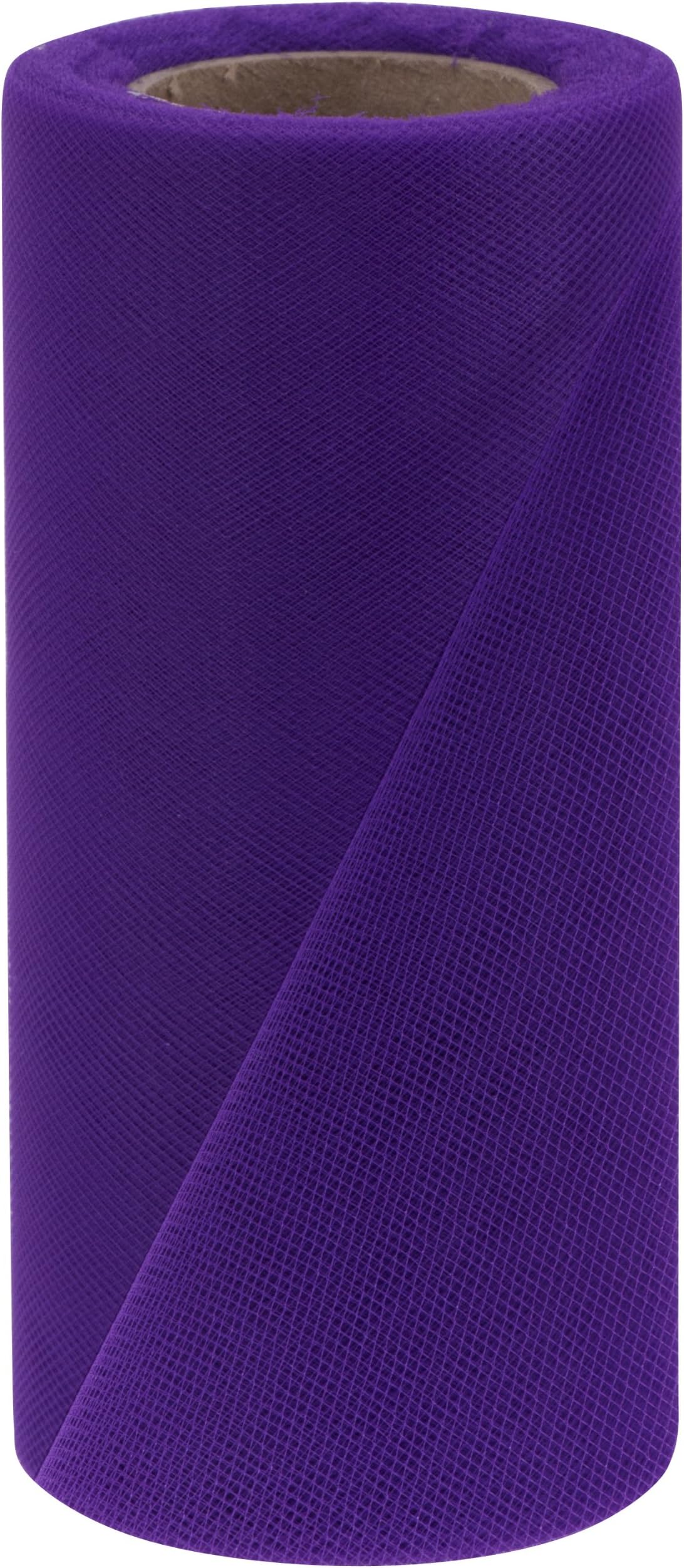 Falk Fabrics Tulle Spool, 6-Inch by 25-Yard, Purple