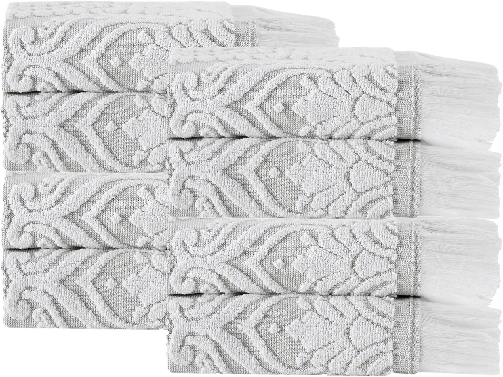 LAINA TURKISH COTTON LUXURY WASH CLOTH SET, MADE IN TURKEY (SET OF 8)