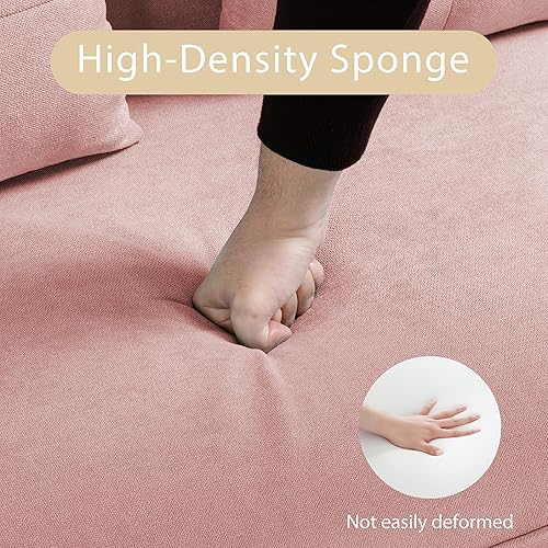 Miniatura 7 de JAMFLY Juego de sofá biplaza pequeño de 47 pulgadas para sala de estar, dormitorio, oficina, espacios pequeños, sofás de sofá moderno de tela de