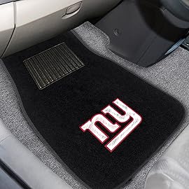 FANMATS 10741 NFL - New York Giants 2-pc Embroidered Car Mat Set | Black | 17x25.5 | NY Primary Logo