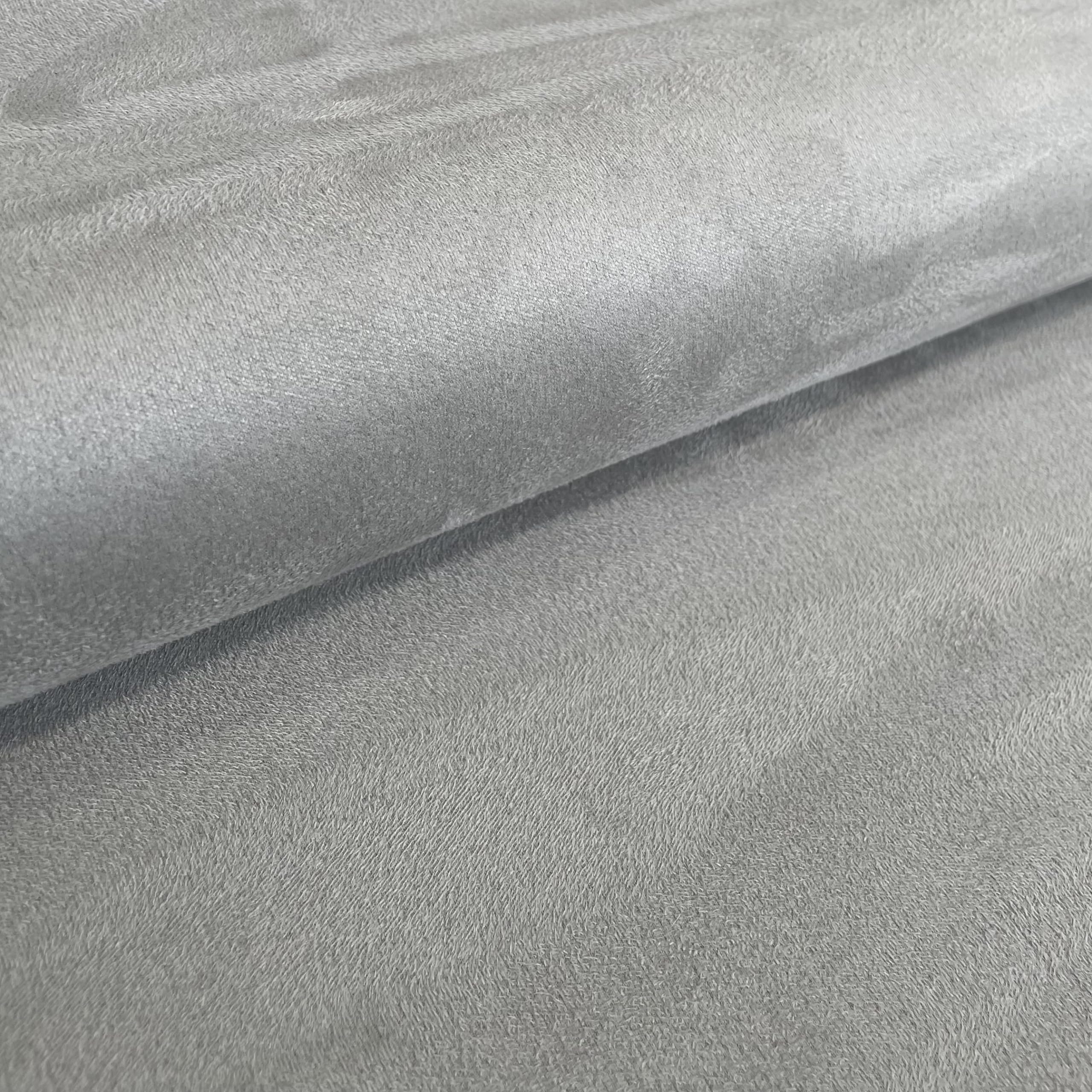Tissu ciel de toit voiture velours foamisé extensible type Alcantara/Suédine – Gris Clair – 2 m x 145 cm – Épaisseur 3,5 mm