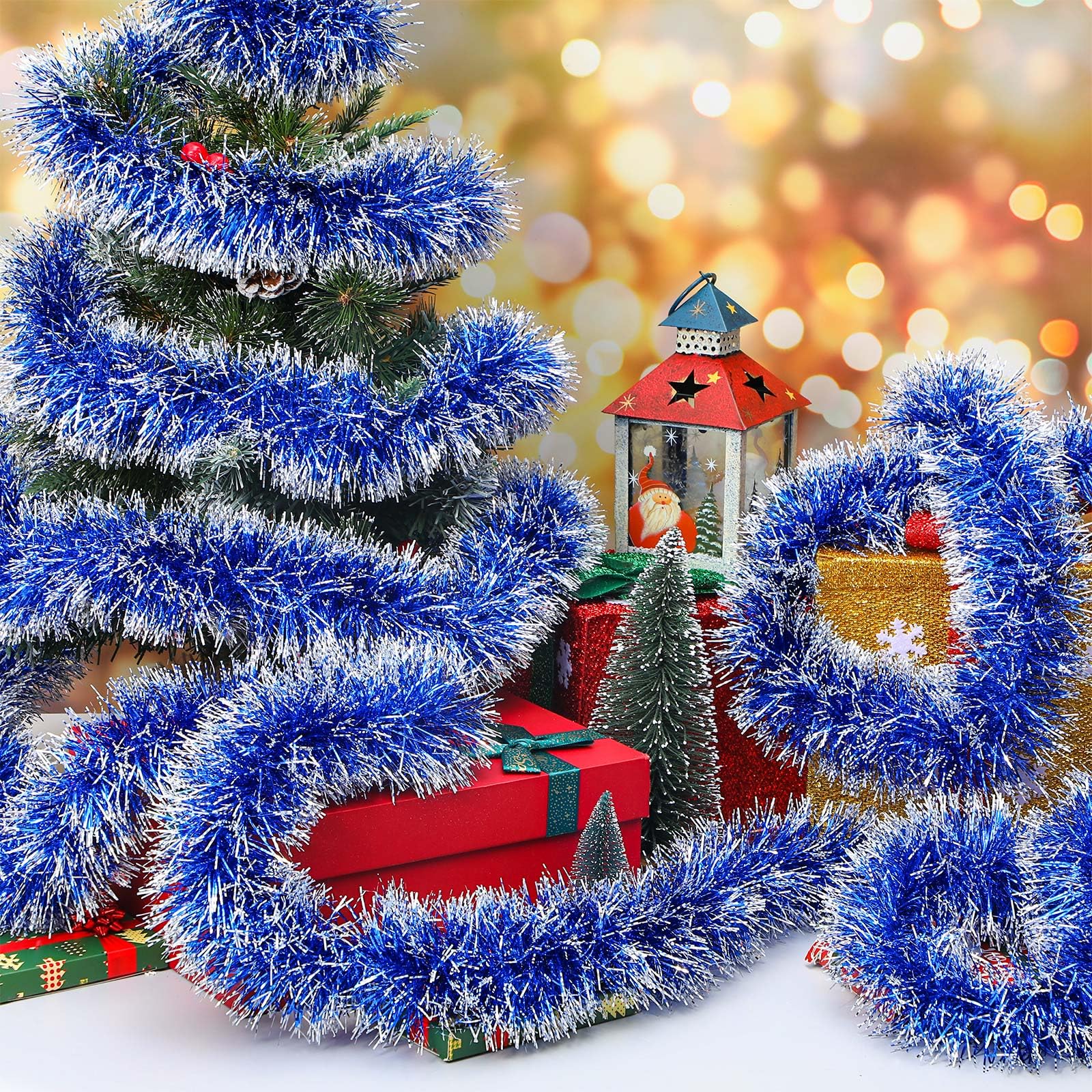 Amazon.co.jp: Poen 100フィート クリスマスホイル ティンセル