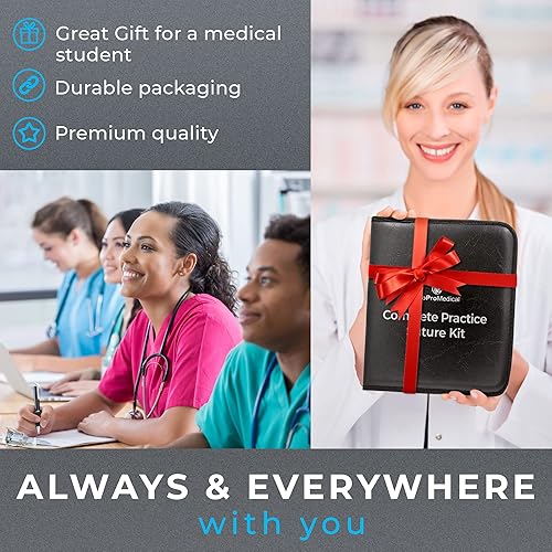 Miniatura 8 de Complete Sterile Suture Practice Kit for First Aid Field Emergency and Medical Students Training - Including Large Silicone Suture Pad and