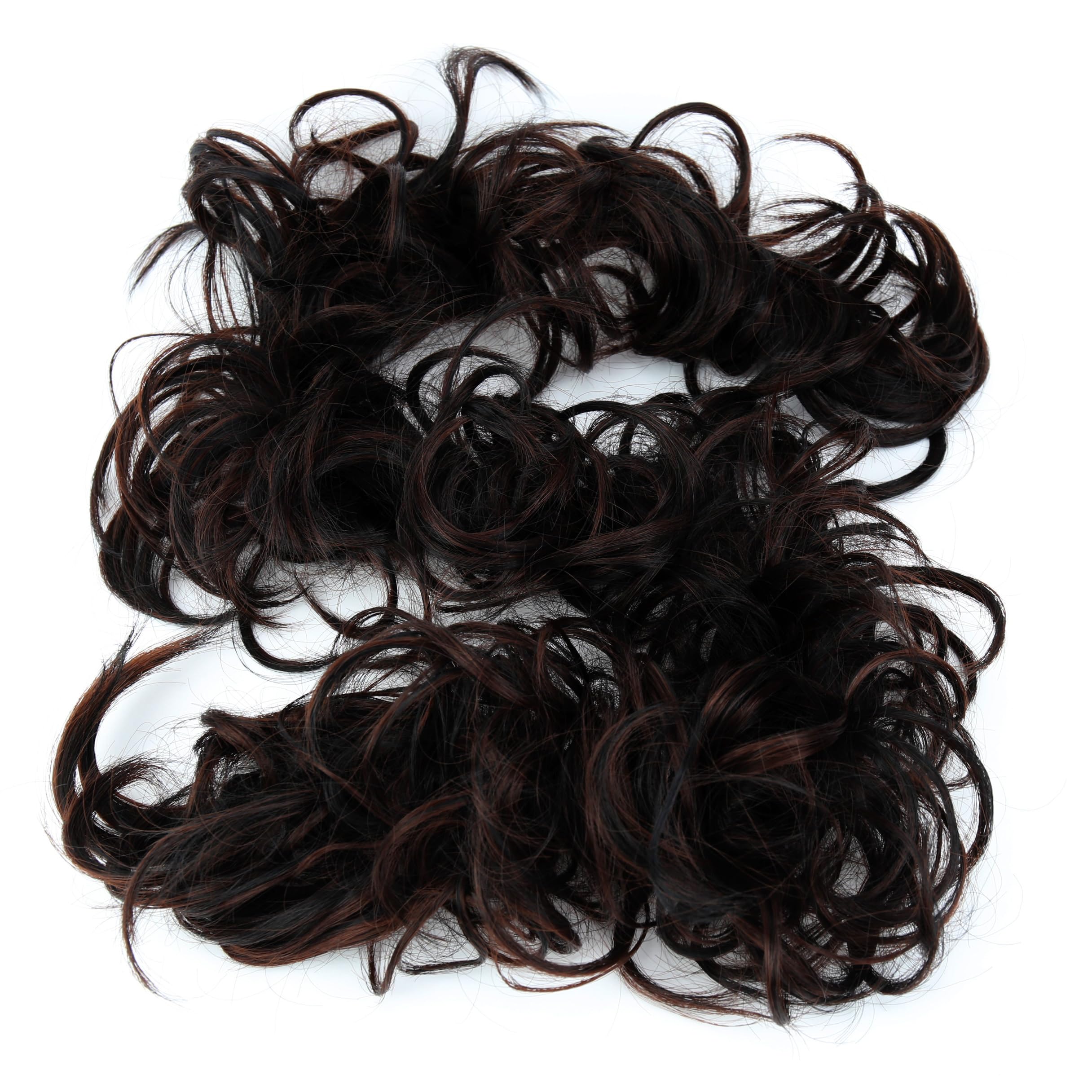 CAISHA XXL Posticcio Capelli Elastici Acconciature Da Sposa Voluminoso Riccio Chignon Marrone Nero Mix HW37