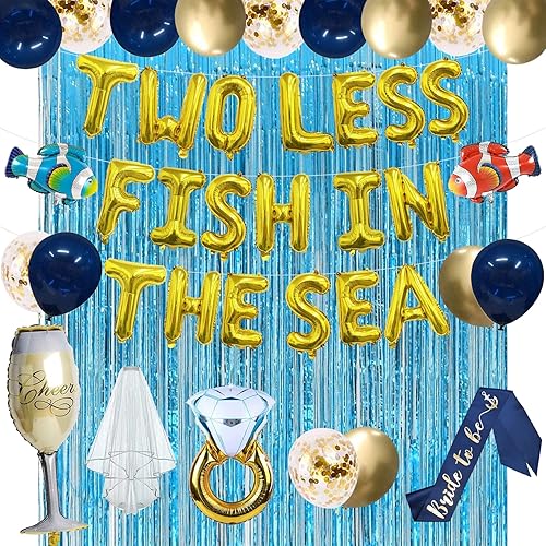 Dos menos peces en el mar, decoraciones náuticas de despedida de soltera, regalos de playa, boda, bandera, decoración náutica de despedida de