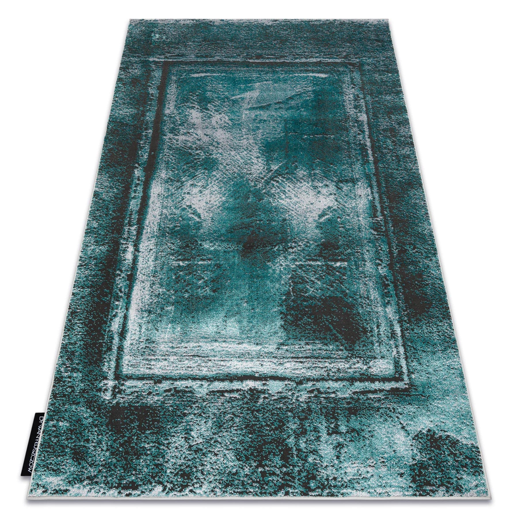 Tapis moderne de luxe vert et anthracite 180x270 cm de grande taille pour grand salon