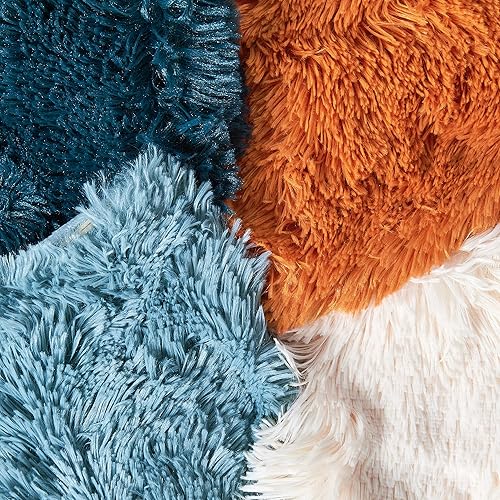 Miniatura 7 de BYTIDE Juego de 2 fundas de almohada decorativas de piel sintética lanuda y esponjosa de 14 x 26 pulgadas, funda de almohada rectangular de lujo