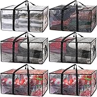 ClearSpace Oversized Moving Bags with Backpack Straps - Heavy-Duty 86L Storage Totes, Zippers & Handles, 6 Pack for Moving, Dorm & Holidays