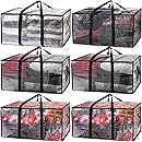ClearSpace Large Moving Boxes & Storage Bags – Oversized Packing Bags with Backpack Straps, Zippers & Handles – Heavy-Duty for College Dorm, Christmas Decorations, 6 Pack