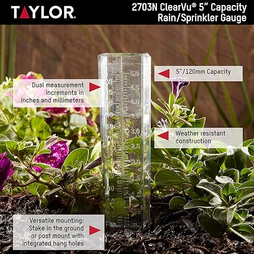 Miniatura 4 de Taylor ClearVu - Medidor de lluvia y rociador