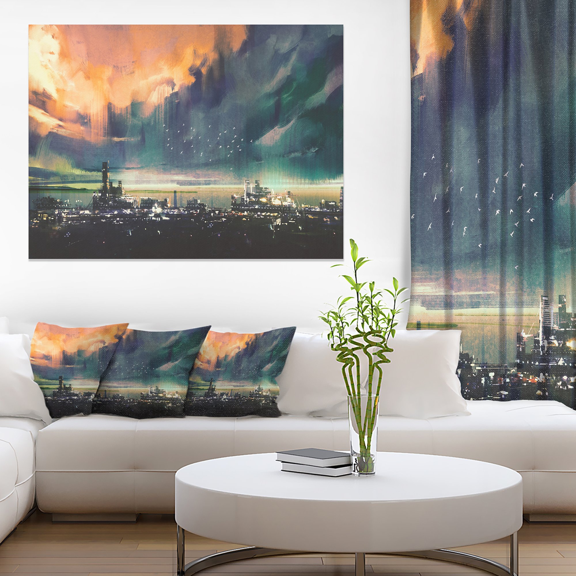 Amazon.co.jp: DesignArt pt11682 – 40 – 30抽象SF City Large写真