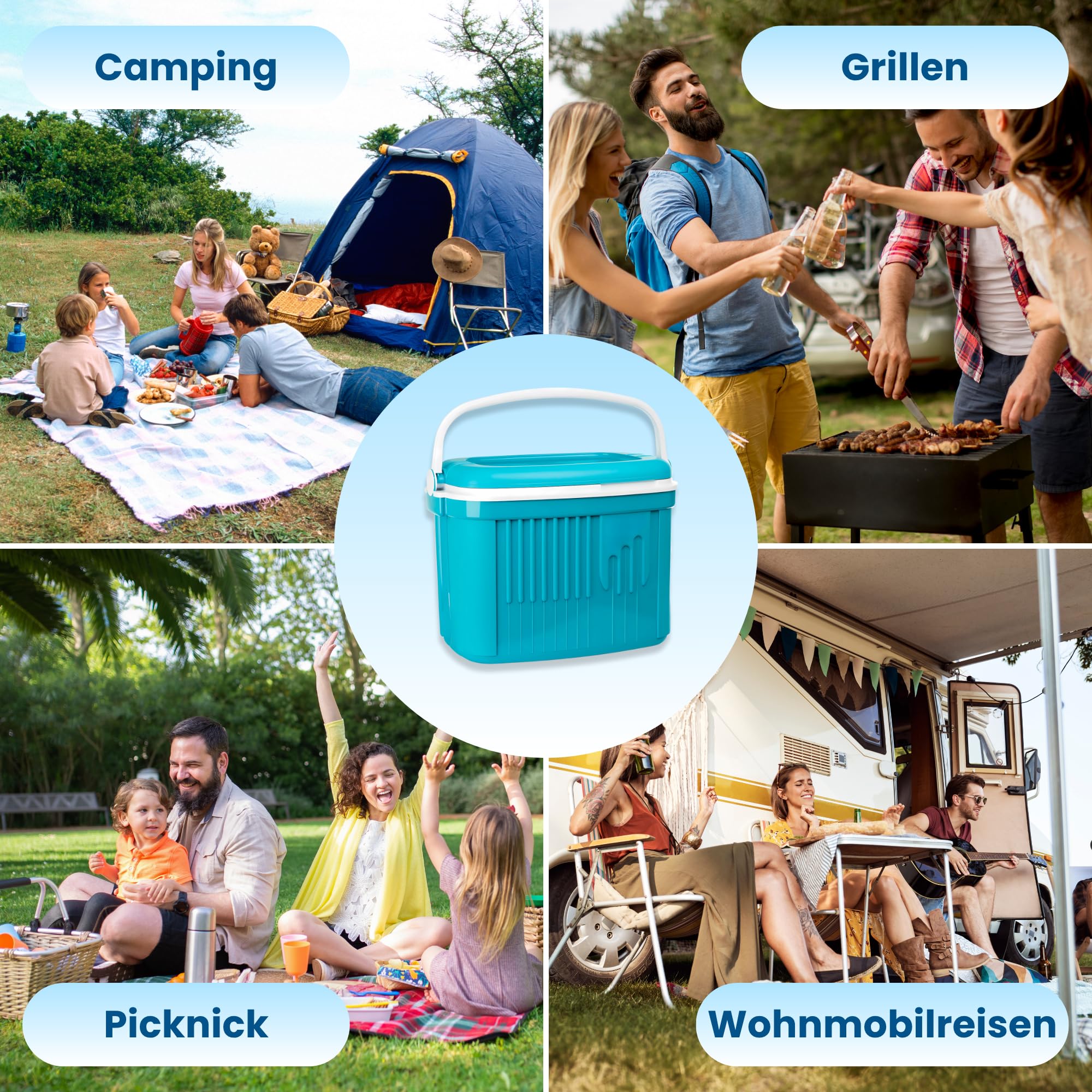 Kühlbox Passiv 42L – Große Isolierbox & Thermobox für Camping, Picknick & Festivals, Ohne Strom, mit starker PU-Isolierung, Outdoor Kühltasche für unterwegs – Kamai Coolbox