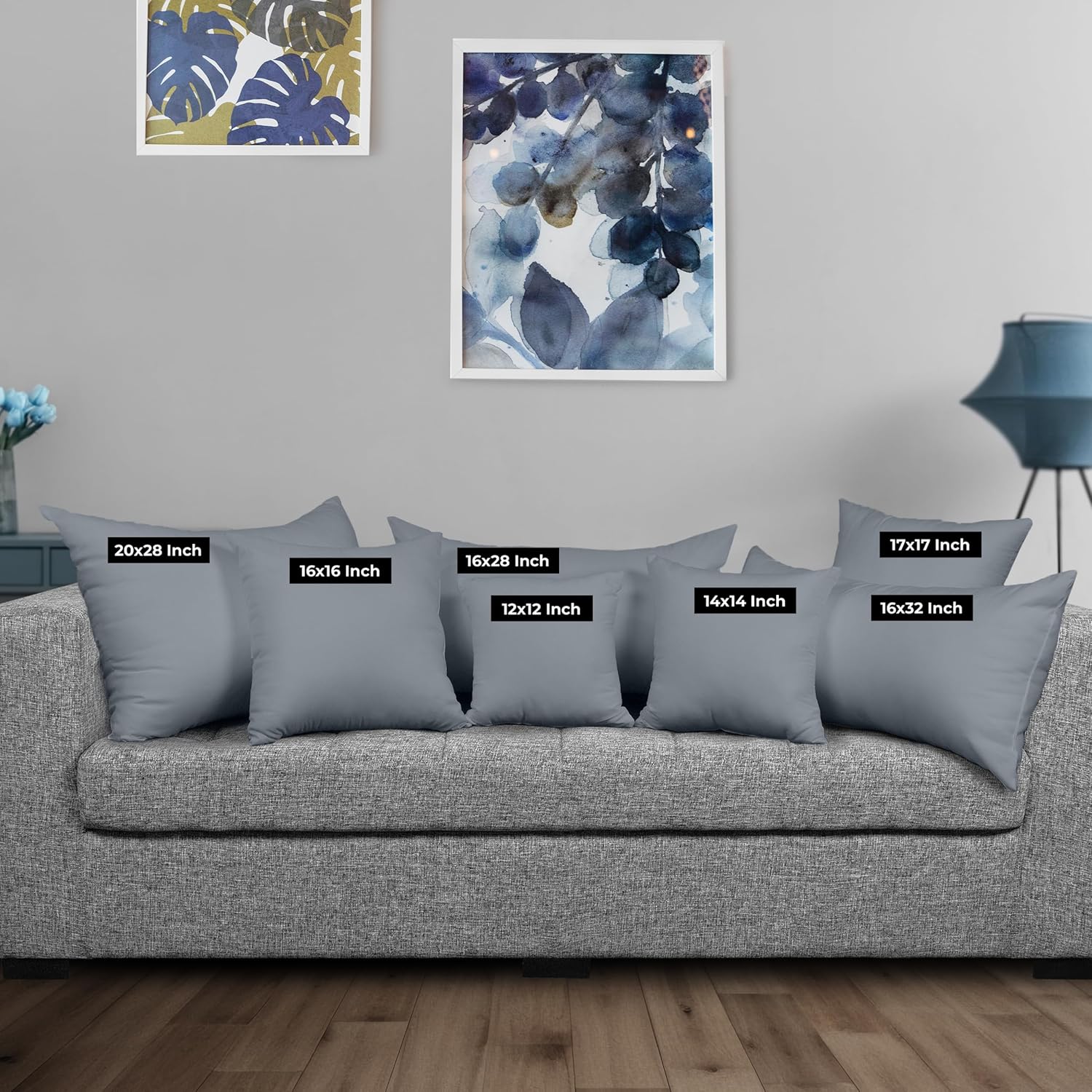 Utopia Bedding 16x16 Pillow Inserts, Set of 2, Grey – Indoor Decorative Throw Pillows for Bed, Sofa & Couch – Soft, Supportive & Fluffy Cushion Inserts - Image 2