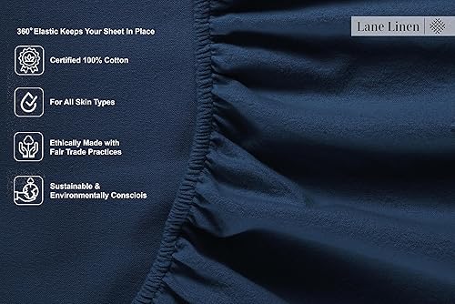 Miniatura 5 de LANE LINEN - Juego de sábanas ligeras y duraderas de franela de algodón de tamaño queen, cepilladas para más suavidad, sábanas cálidas y cómodas con