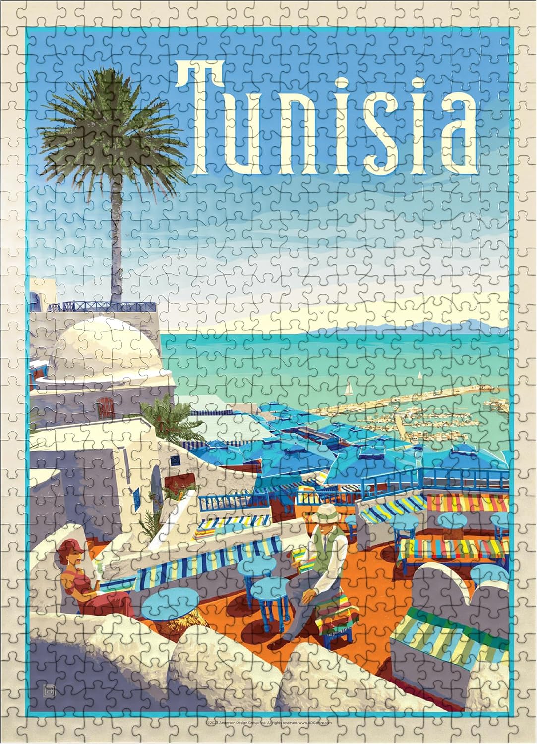 MyPuzzle Tunisia: A Journey Through History and Beauty, Vintage Poster - Premium 100 Piece Jigsaw Puzzle for Adults