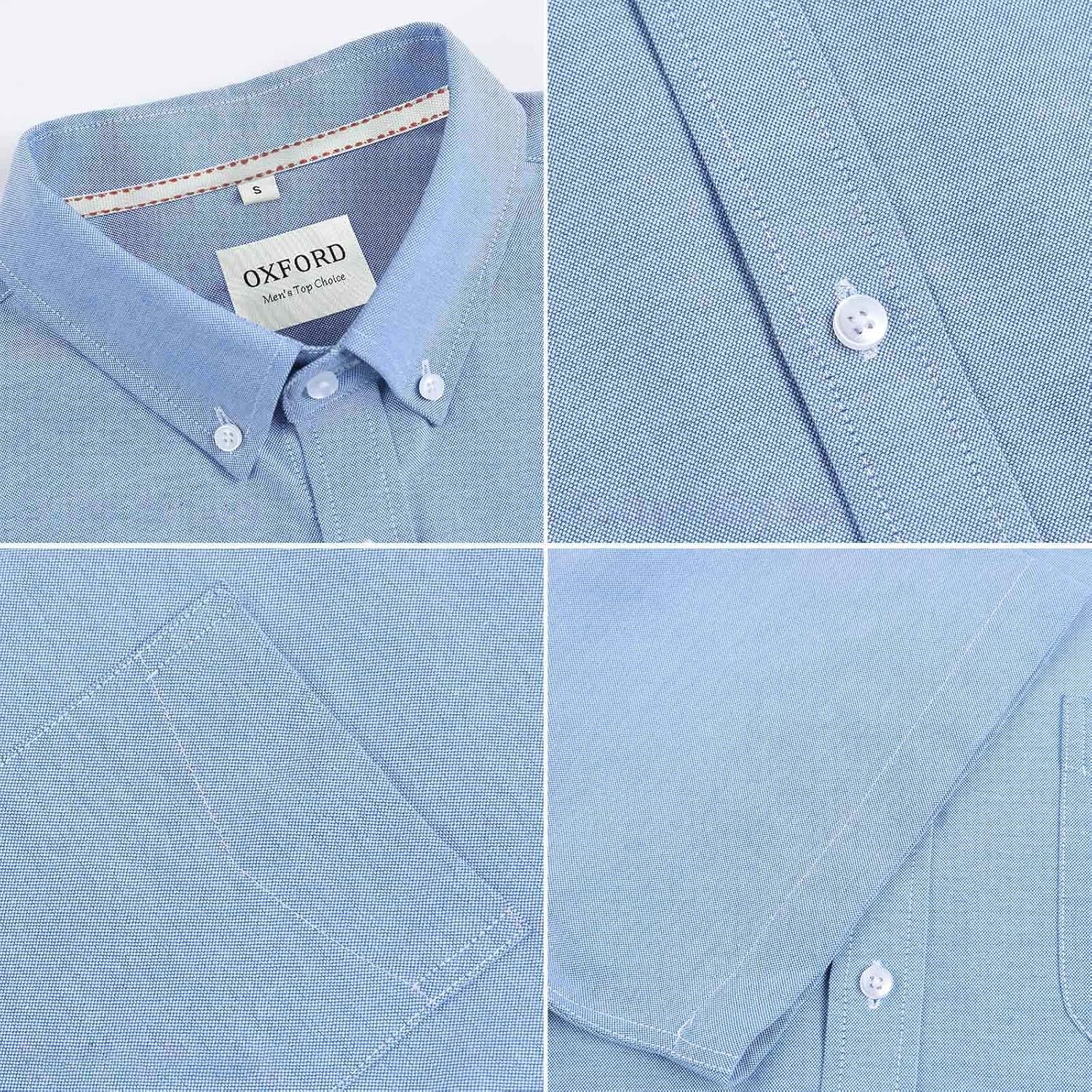 Men's Oxford Dress Shirt Short Sleeve Button Down Shirts Business Casual with Chest Pocket for Gifts - Image 5