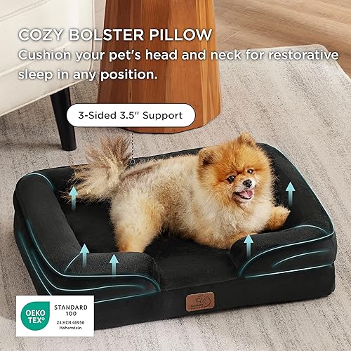 Miniatura 5 de Bedsure - Cama ortopédica pequeña para perros, sofá cama lavable para perros pequeños, espuma de soporte con funda extraíble y lavable, forro