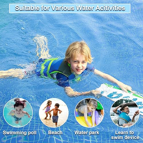 Miniatura 3 de Gogokids Chaleco de natación para niños, flotadores para niños y niñas, 20 a 70 libras, chaqueta flotante con correa de seguridad ajustable, chaleco
