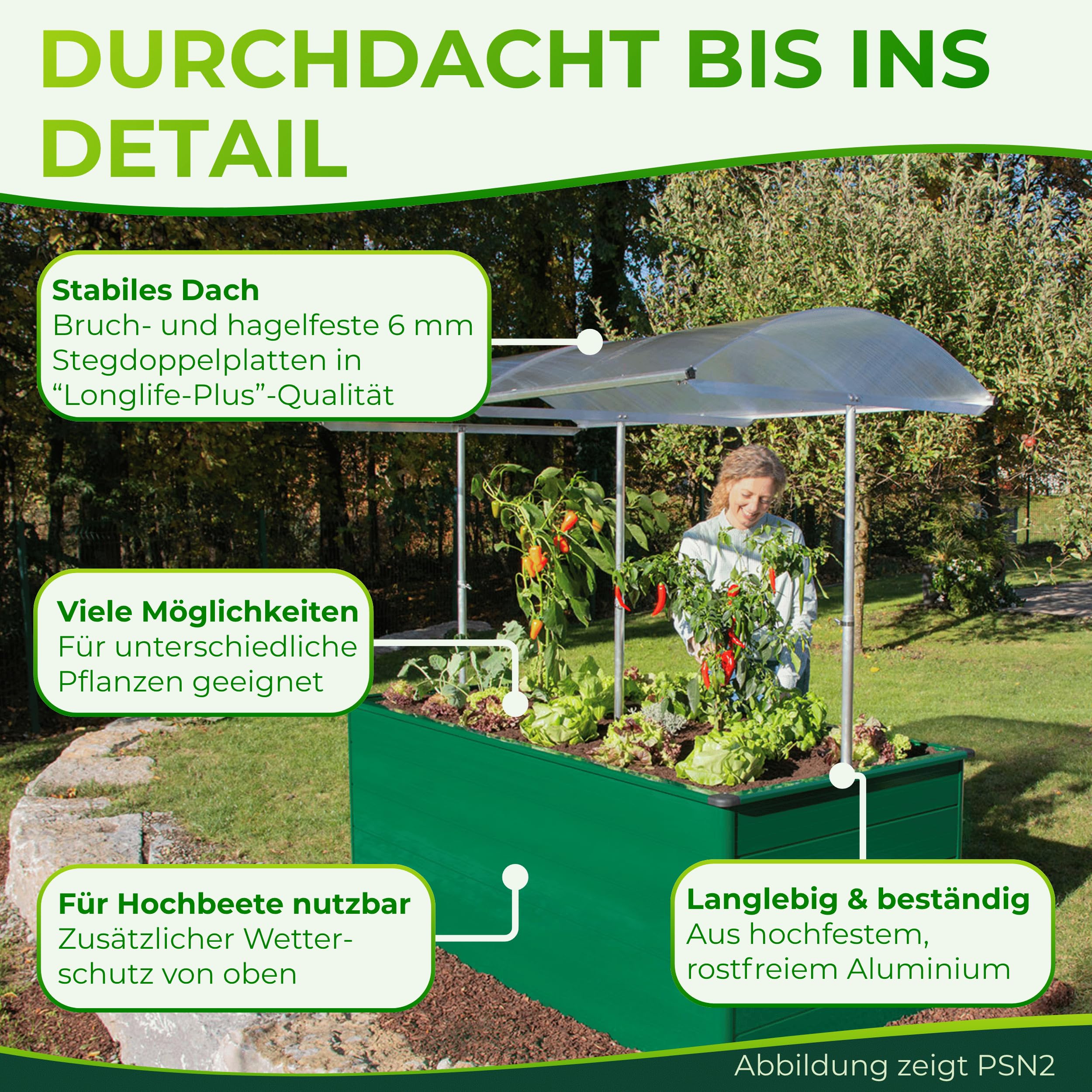 Beckmann Schutzdach für Pflanzen 500x112 Tomatendach Regenschutz hagelfest