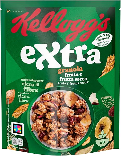 Kellogg's Cereali Extra | Gusto Frutta e Frutta Secca | Granola con Avena Croccante | Confezione Singola da 375g (1 x 375g) - 1