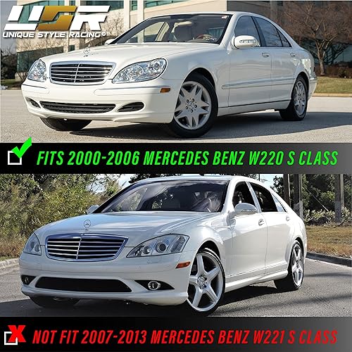 Miniatura 3 de USR DEPO 00-06 W220 Clase S - Juego de luces de marcador lateral para parachoques de lente ahumada (izquierda + derecha) compatible con Mercedes