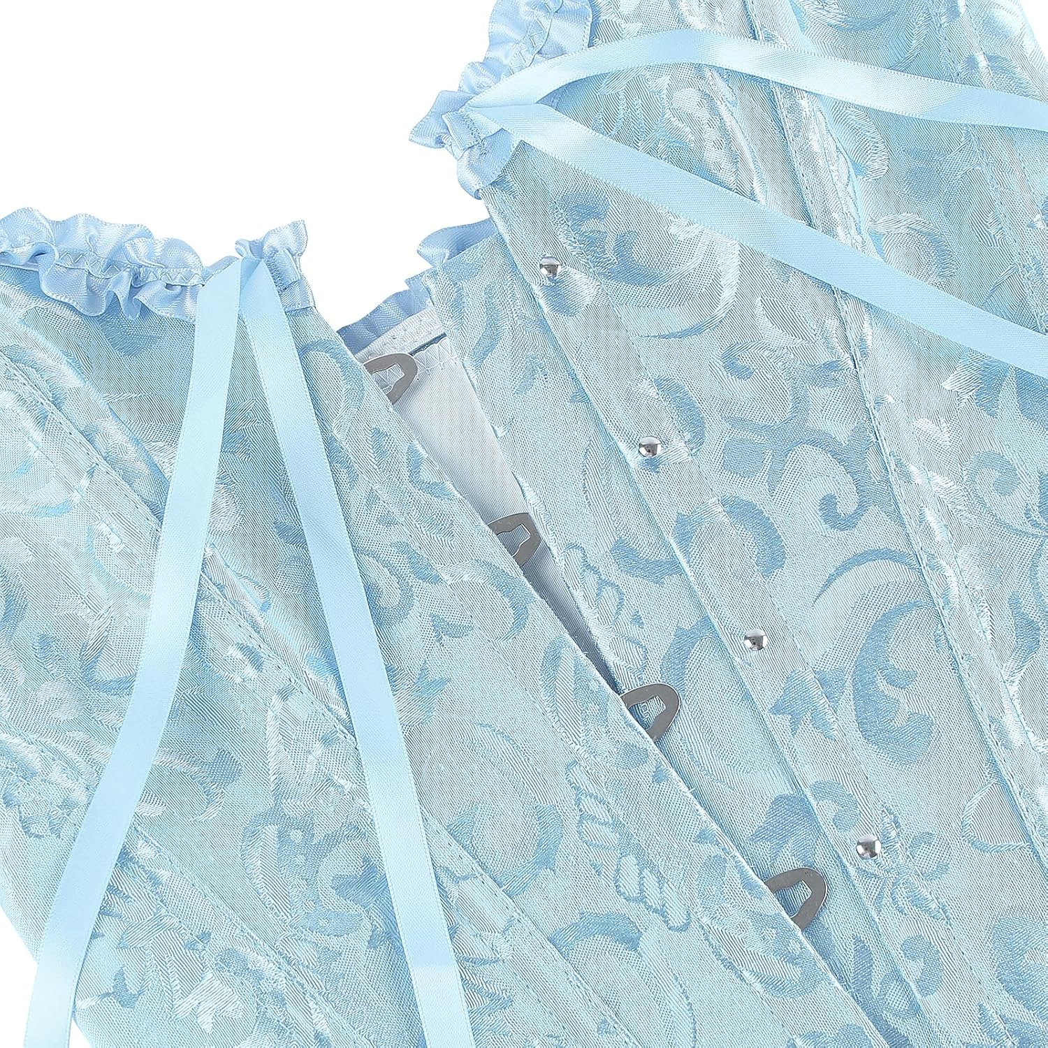 frawirshau Women's Lace Up Boned Overbust Corset Bustier Lingerie Bodyshaper Top - Image 4